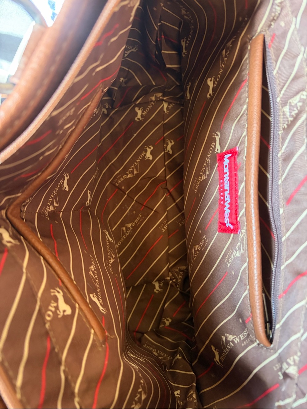 Montana West Brown & Cream Aztec Fringe Tote - Picture 2 of 3
